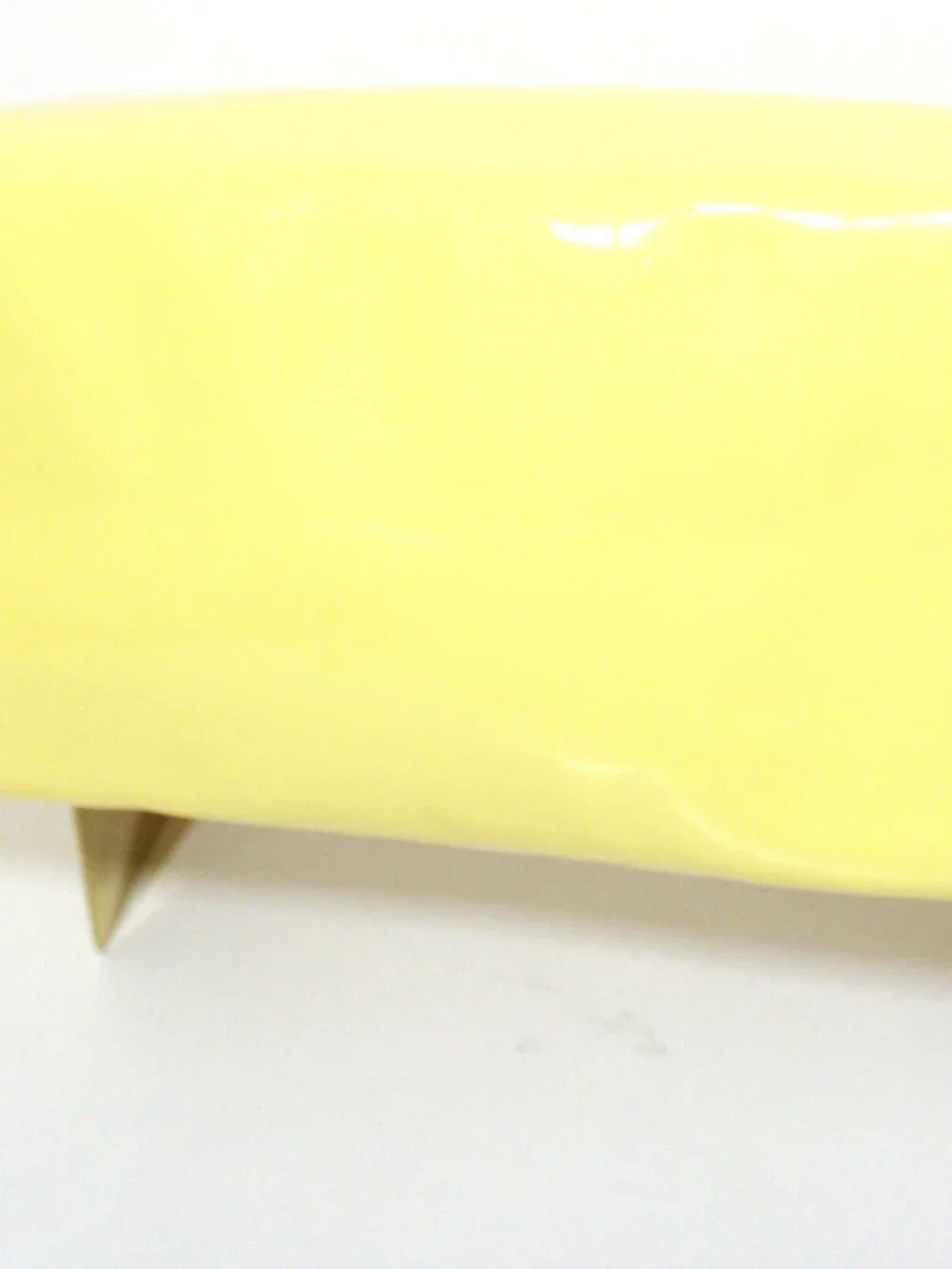 Juicy Couture, Banana Yellow Cosmetic Bag with Rhinestones. Gold Hardware